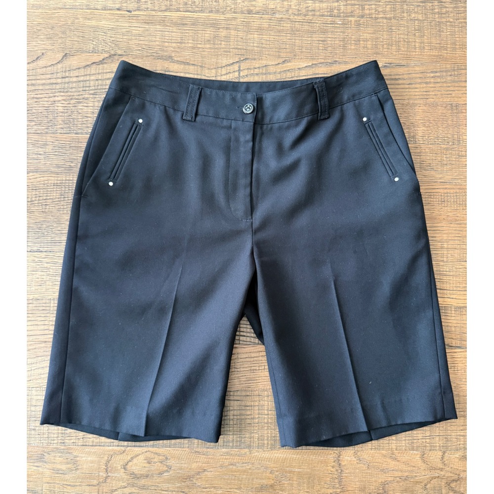EP Pro Golf Shorts Womens 4 Black Performance Bermuda Pockets Solid Classic